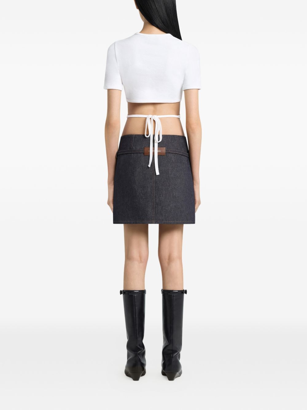 T-shirt crop con cut-out in bianco Courrèges - donna 