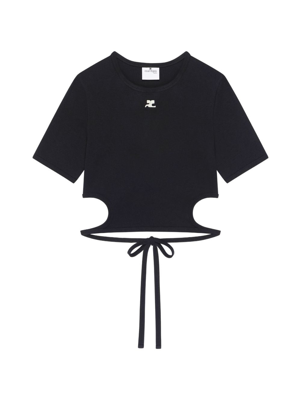 T-shirt con cut-out in nero Courrèges - donna 