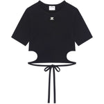 T-shirt con cut-out in nero Courrèges - donna 