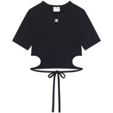 T-shirt con cut-out in nero Courrèges - donna 
