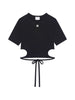 T-shirt con cut-out in nero Courrèges - donna