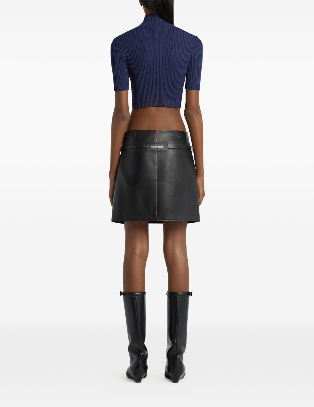 Top con logo in blu Courrèges - donna 