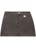 Courrèges brown logo mini skirt - women
