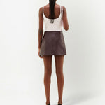 Gonna mini con logo in marrone Courrèges - donna 