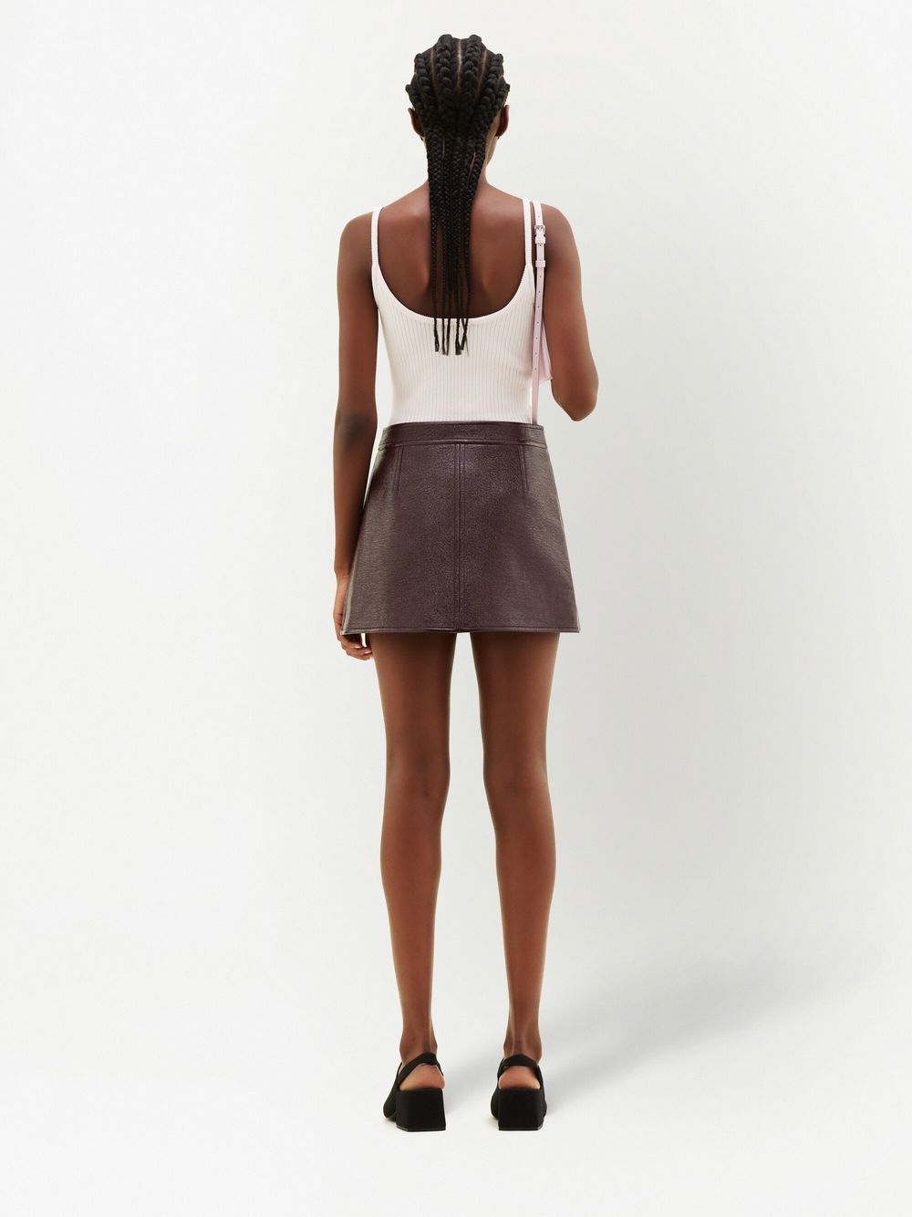 Gonna mini con logo in marrone Courrèges - donna 