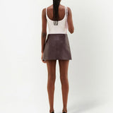 Gonna mini con logo in marrone Courrèges - donna 