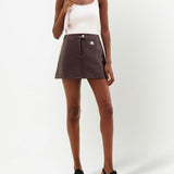 Gonna mini con logo in marrone Courrèges - donna 