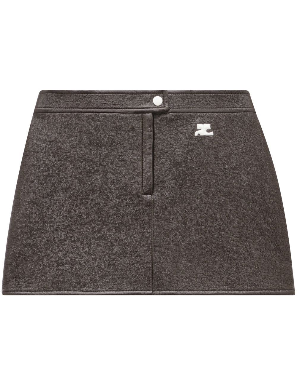 Gonna mini con logo in marrone Courrèges - donna 