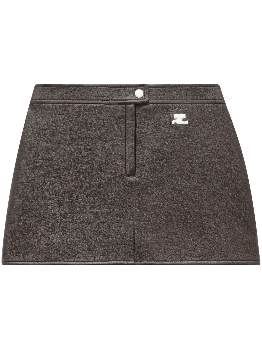 Gonna mini con logo in marrone Courrèges - donna 