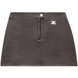 Gonna mini con logo in marrone Courrèges - donna 