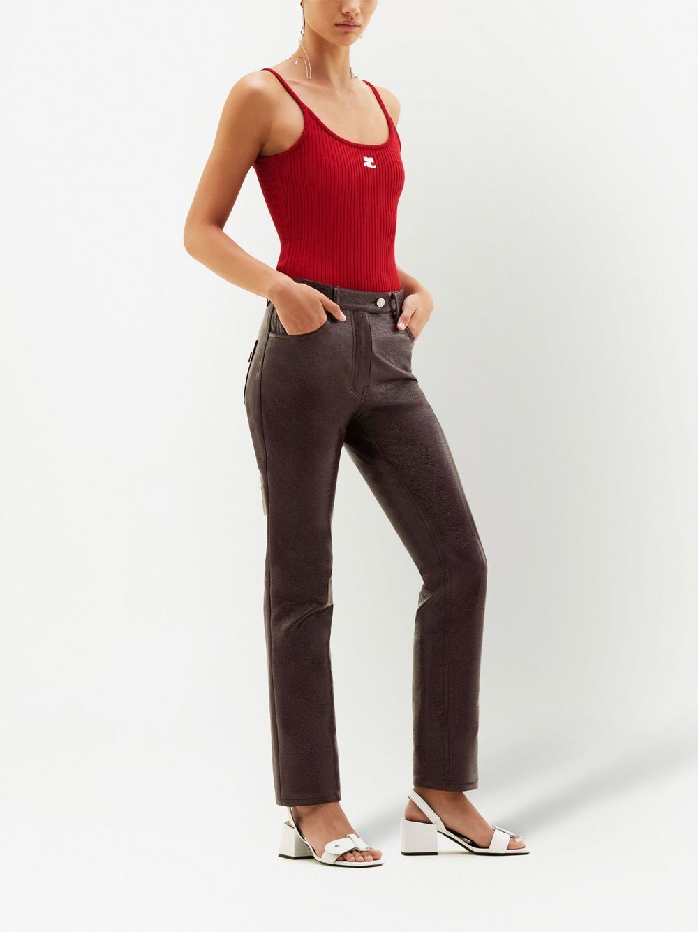 Canotta a coste Reedition in rosso Courrèges - donna 