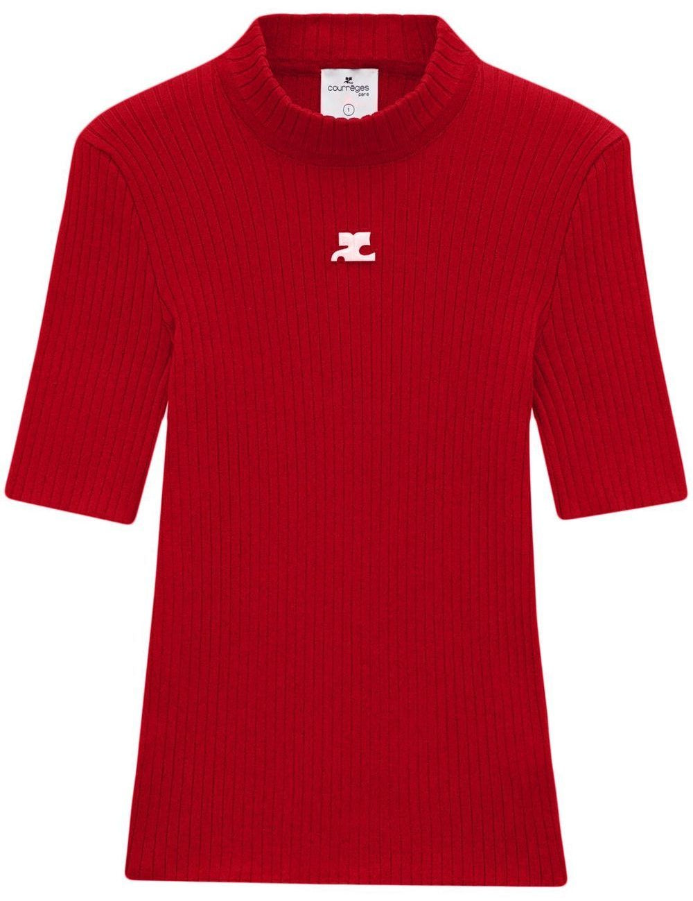 Maglione a coste Reedition in rosso Courrèges - donna 