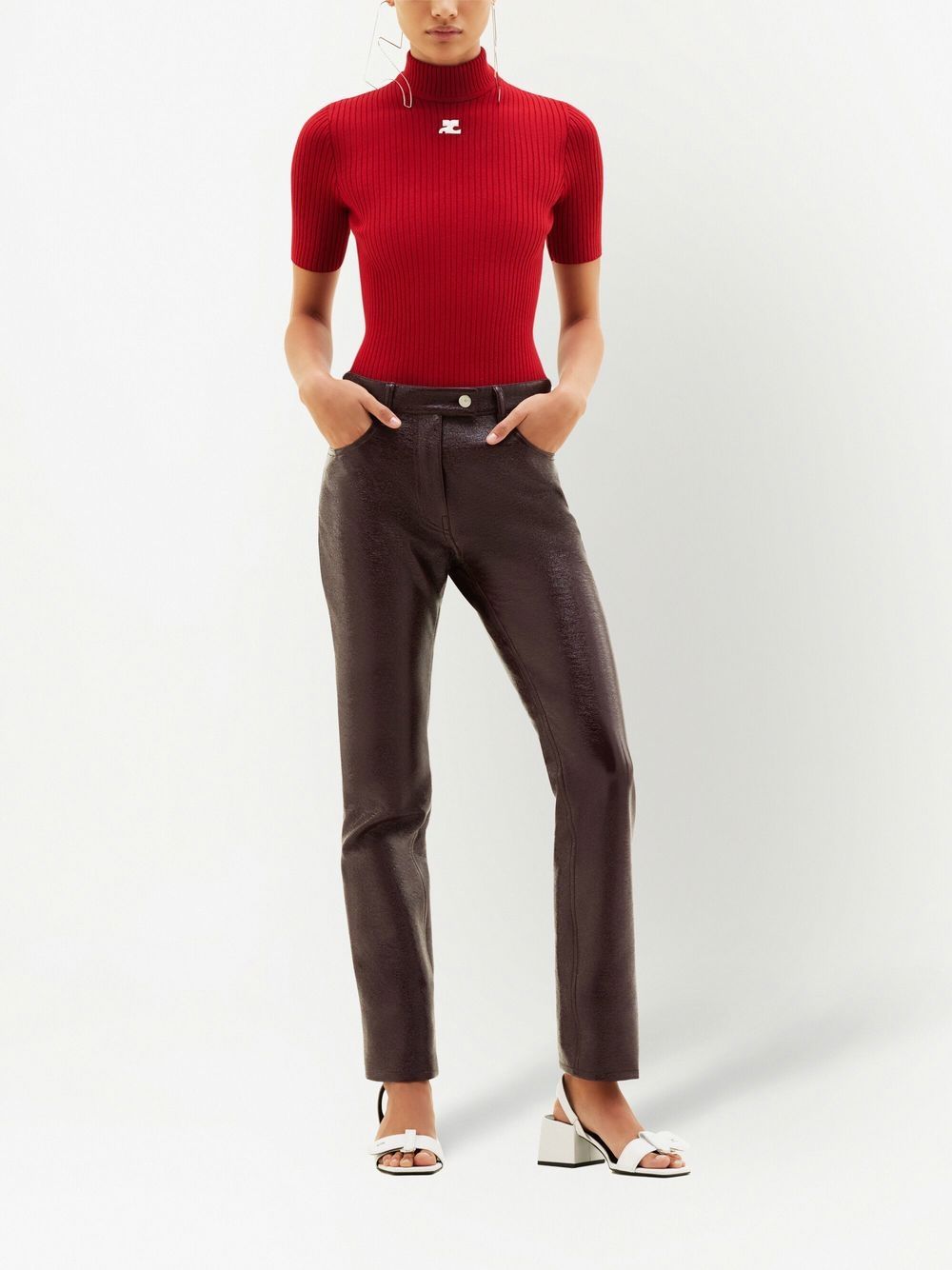 Maglione a coste Reedition in rosso Courrèges - donna 