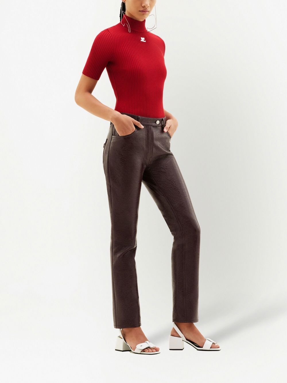Maglione a coste Reedition in rosso Courrèges - donna 