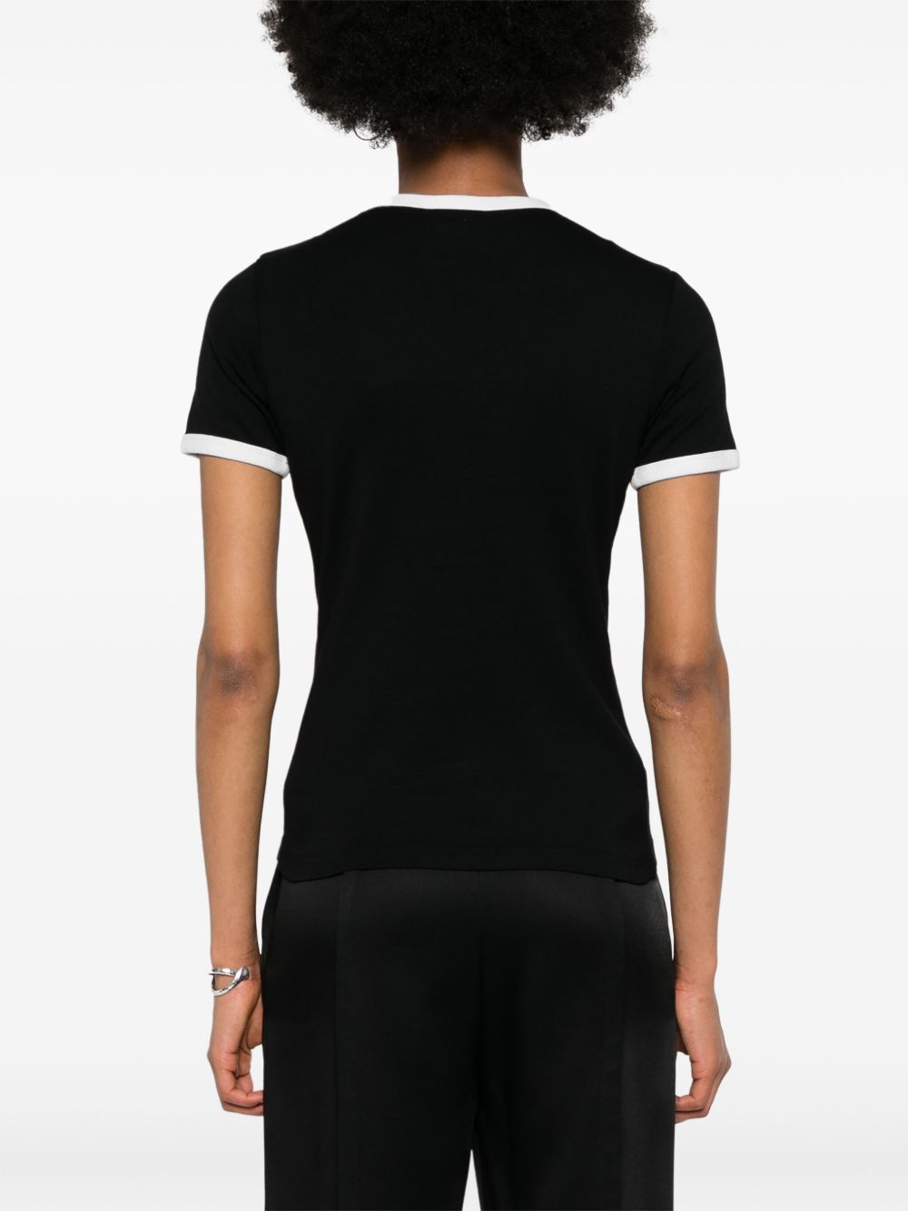 T-shirt con applicazione in nero Courrèges - donna 