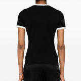 T-shirt con applicazione in nero Courrèges - donna 