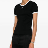 T-shirt con applicazione in nero Courrèges - donna 
