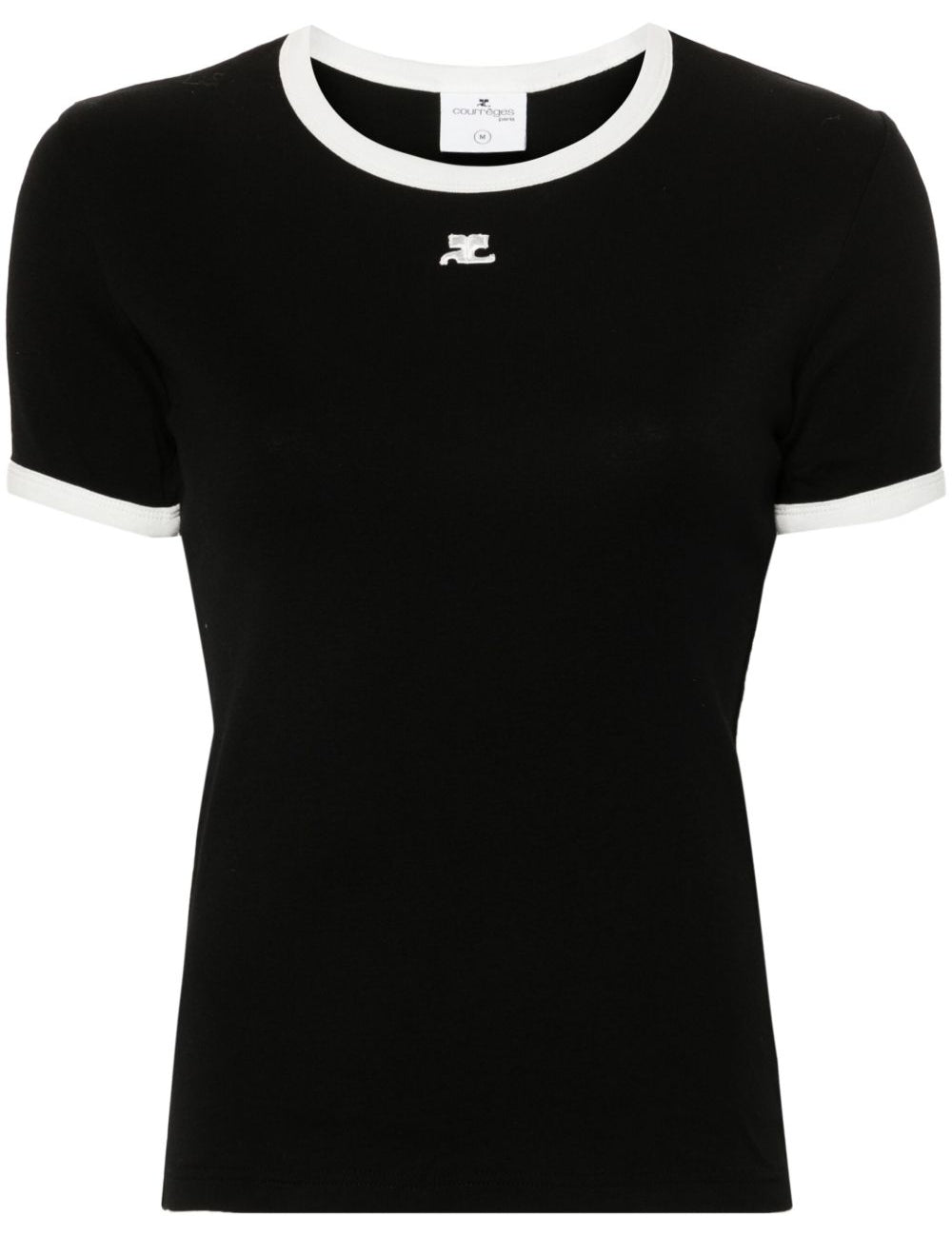 T-shirt con applicazione in nero Courrèges - donna 