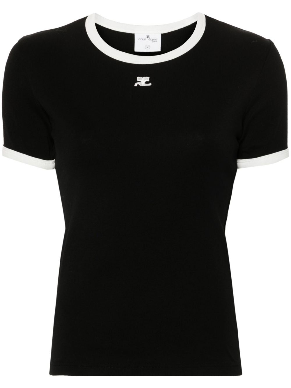 T-shirt con applicazione in nero Courrèges - donna 