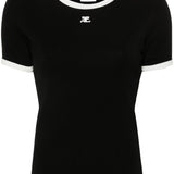 T-shirt con applicazione in nero Courrèges - donna 