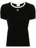 T-shirt con applicazione in nero Courrèges - donna
