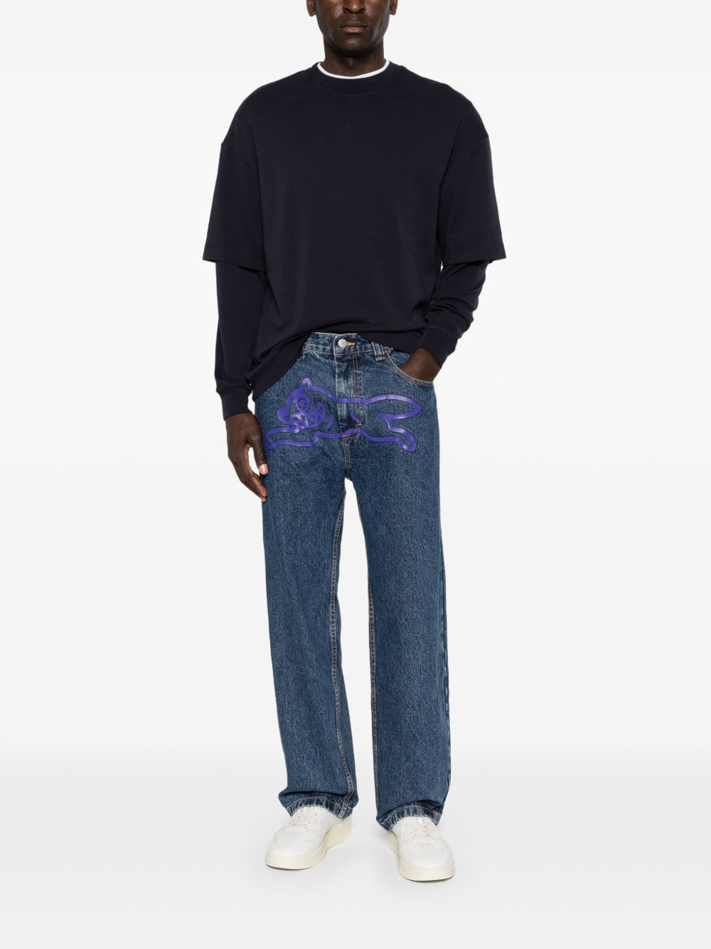T-shirt a maniche lunghe in blu Darkpark - uomo 