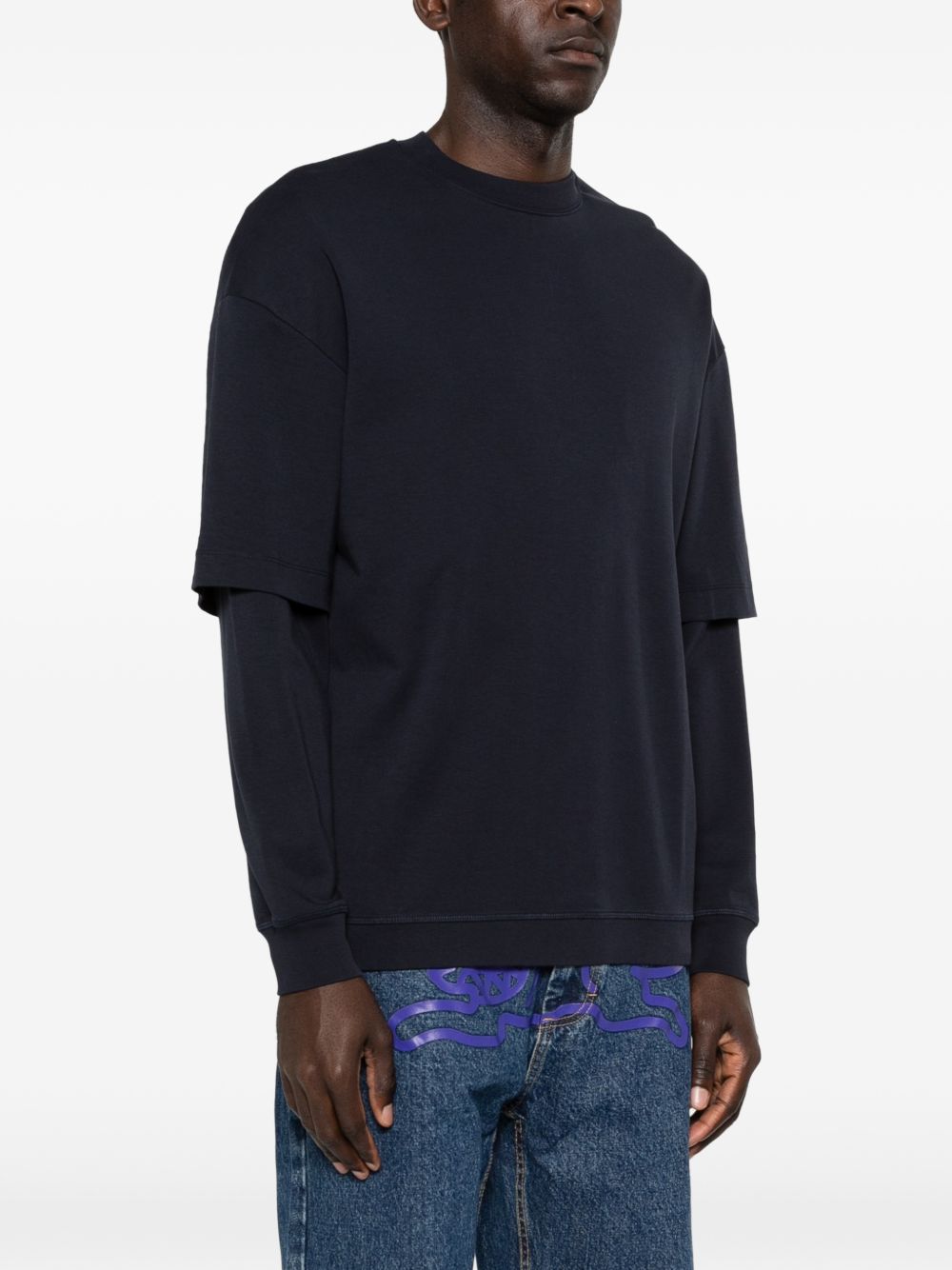 T-shirt a maniche lunghe in blu Darkpark - uomo 