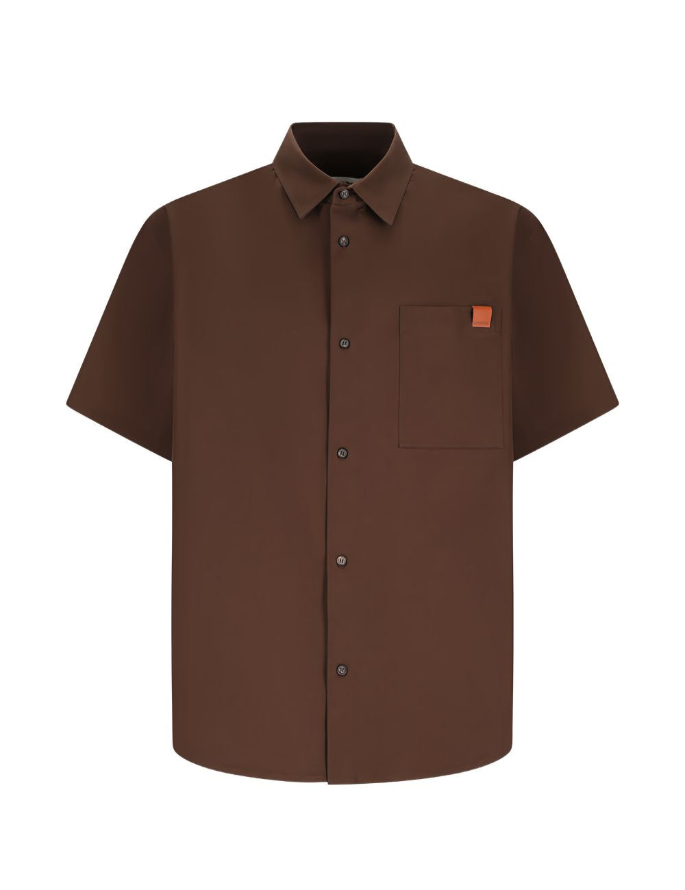 Camicia a maniche corte in popeline karl in marrone Darkpark - uomo 