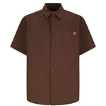 Camicia a maniche corte in popeline karl in marrone Darkpark - uomo 