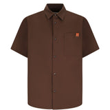 Camicia a maniche corte in popeline karl in marrone Darkpark - uomo 
