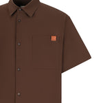 Camicia a maniche corte in popeline karl in marrone Darkpark - uomo 
