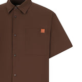 Camicia a maniche corte in popeline karl in marrone Darkpark - uomo 