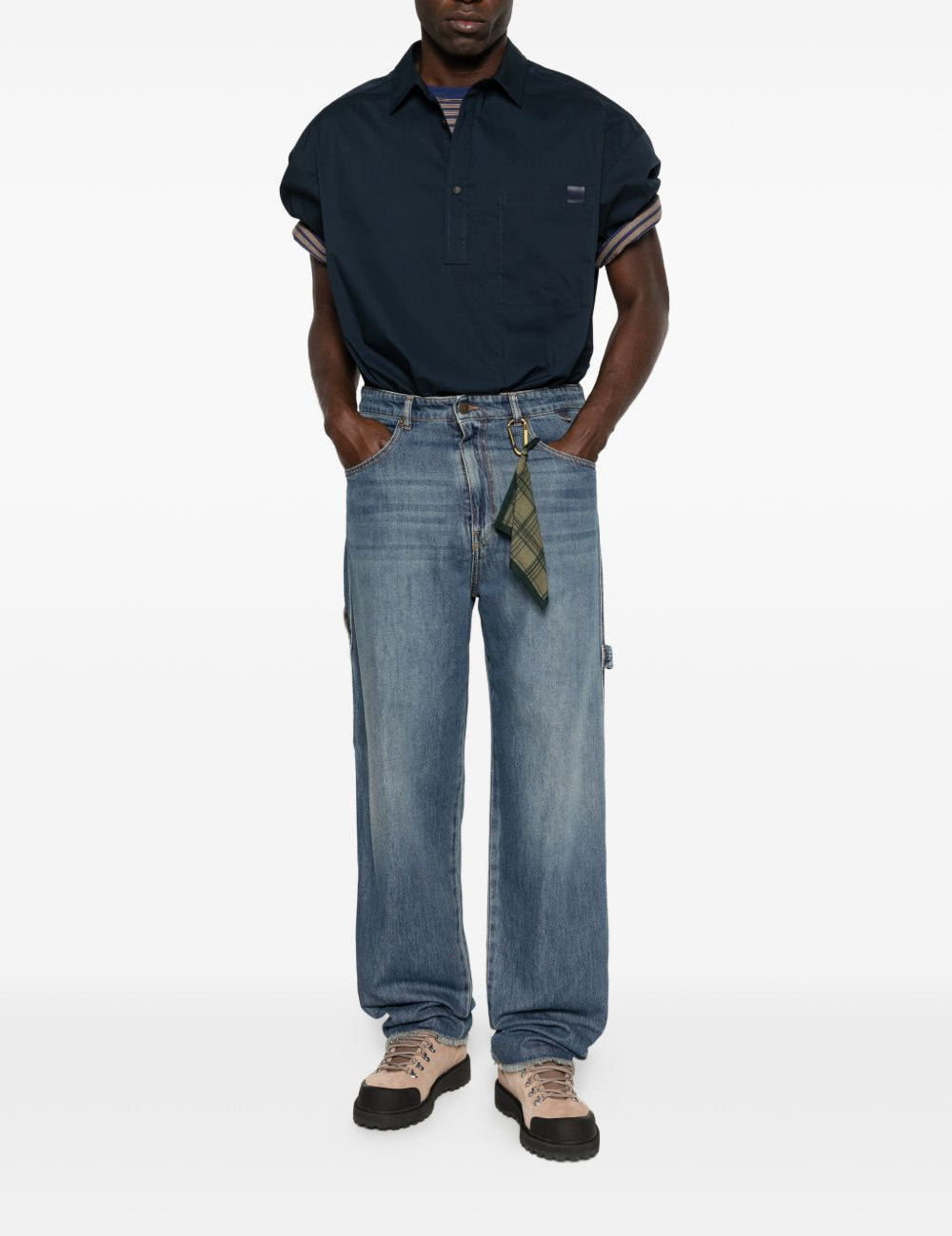Jeans con orlo sfrangiato in blu Darkpark - uomo 