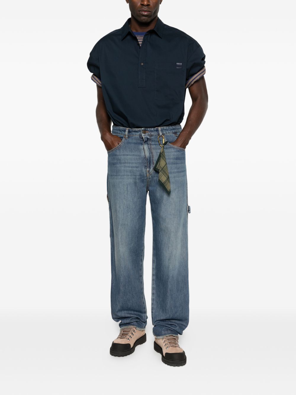 Jeans con orlo sfrangiato in blu Darkpark - uomo 