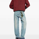 Jeans con bottoni sfilacciati in blu Darkpark - uomo 