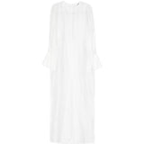 Abito lungo con polsini svasati in bianco Darkpark - donna 