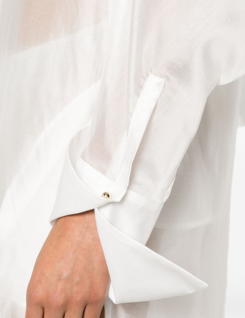 Abito lungo con polsini svasati in bianco Darkpark - donna 