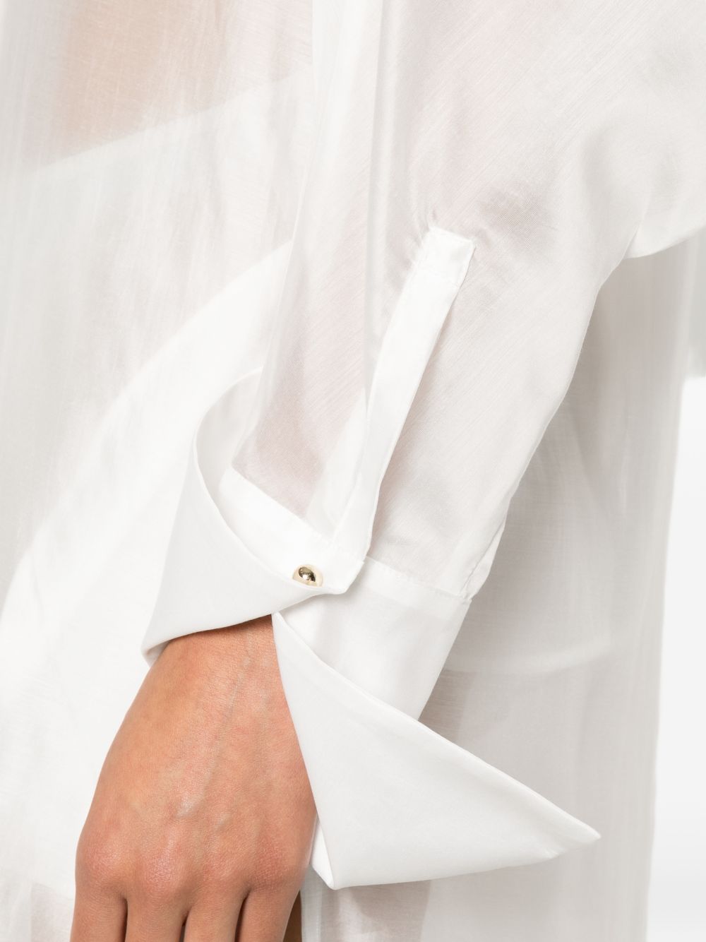 Abito lungo con polsini svasati in bianco Darkpark - donna 