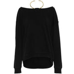 Top con scollo a barca in nero Darkpark - donna 