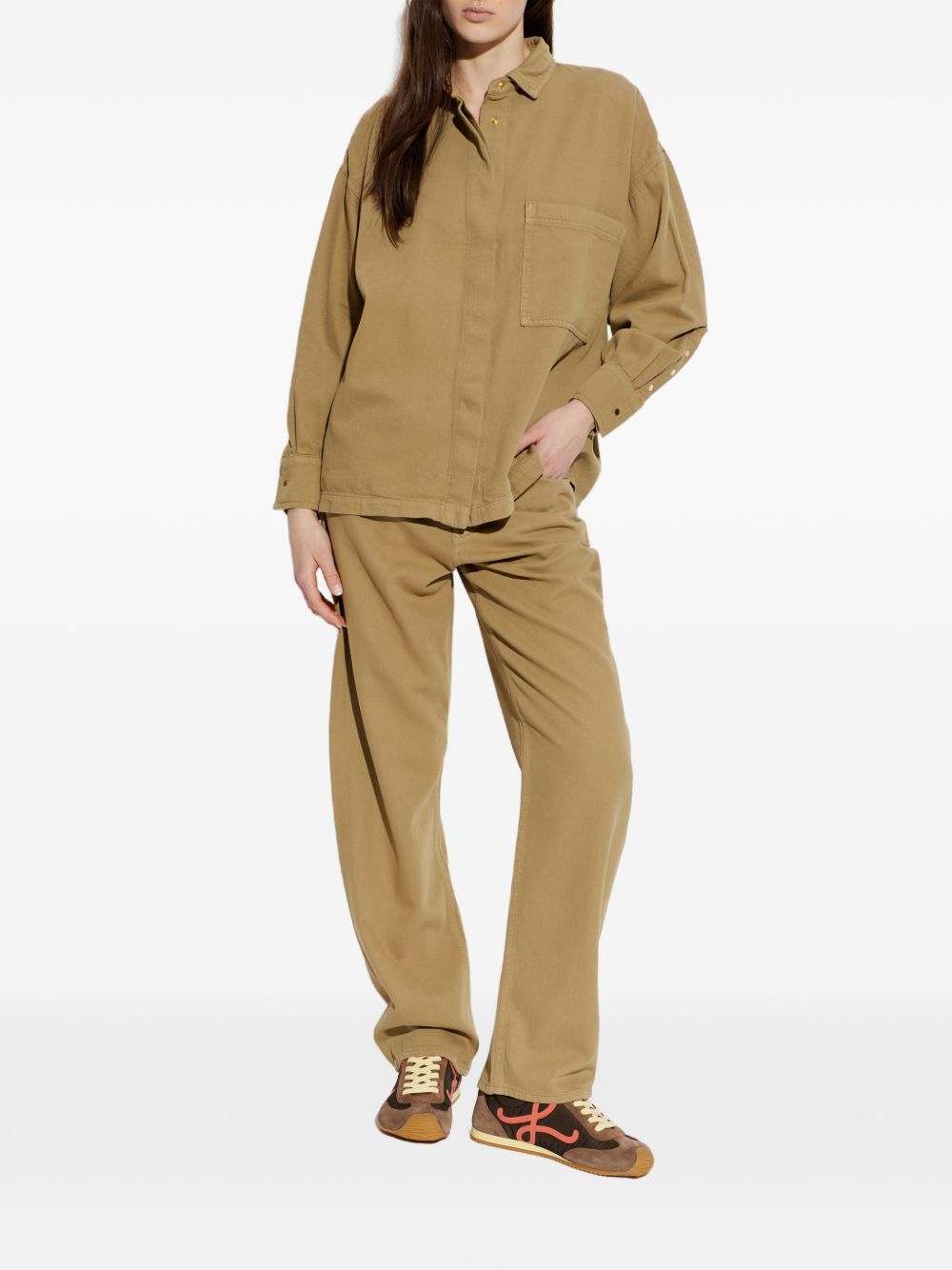 Camicia con tasca a maniche lunghe in beige Darkpark - donna 