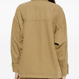 Camicia con tasca a maniche lunghe in beige Darkpark - donna 