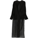 Camicia marina asmmetrica semi-trasparente in nero Darkpark - donna 