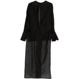 Camicia marina asmmetrica semi-trasparente in nero Darkpark - donna 