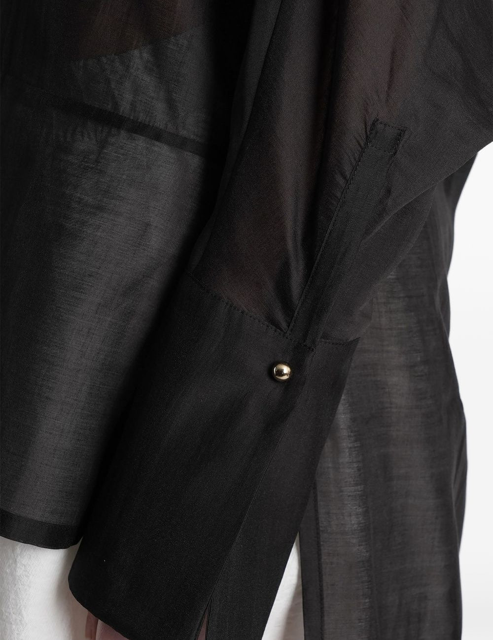 Camicia marina asmmetrica semi-trasparente in nero Darkpark - donna 