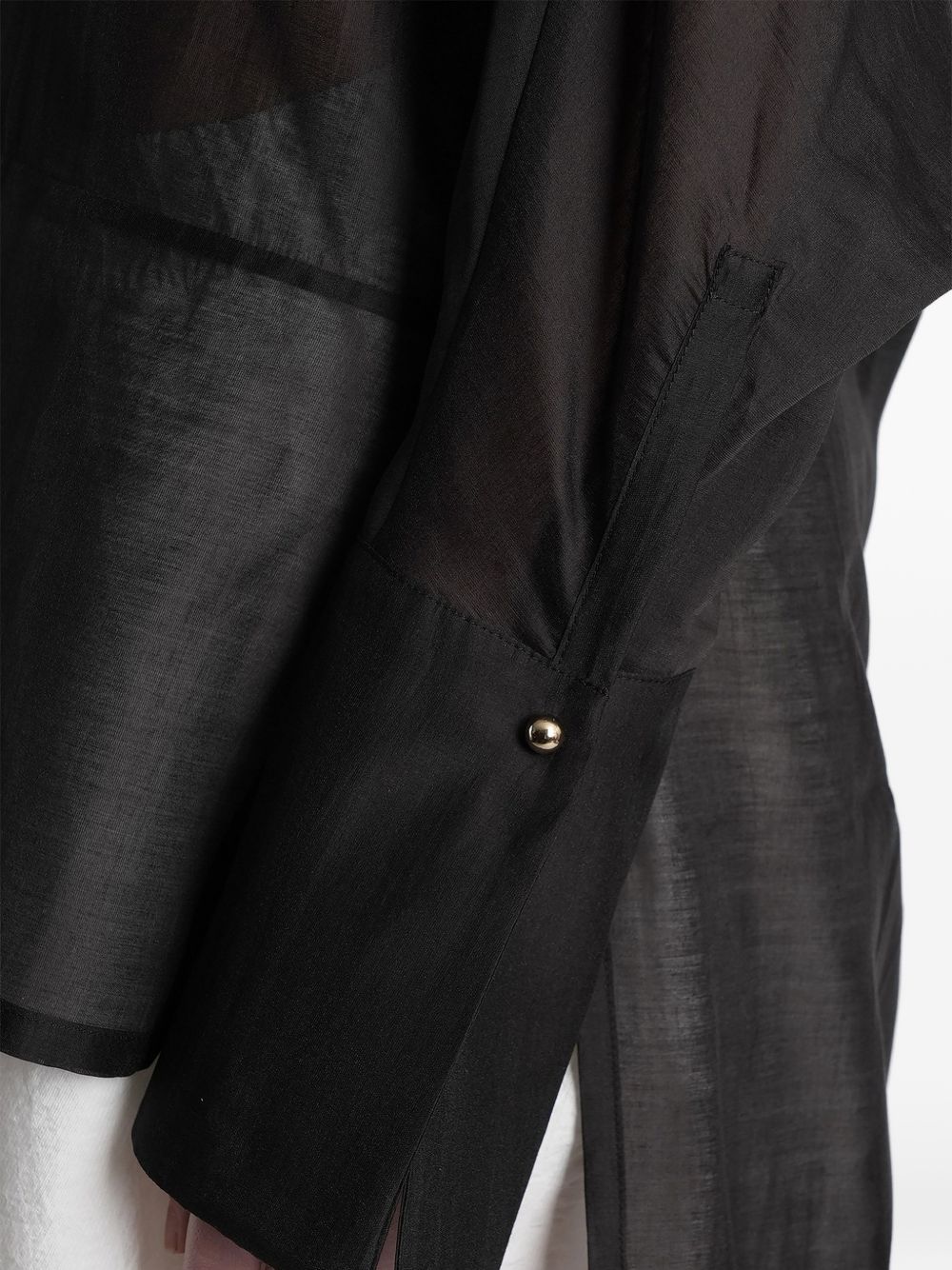 Camicia marina asmmetrica semi-trasparente in nero Darkpark - donna 