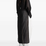 Camicia marina asmmetrica semi-trasparente in nero Darkpark - donna 