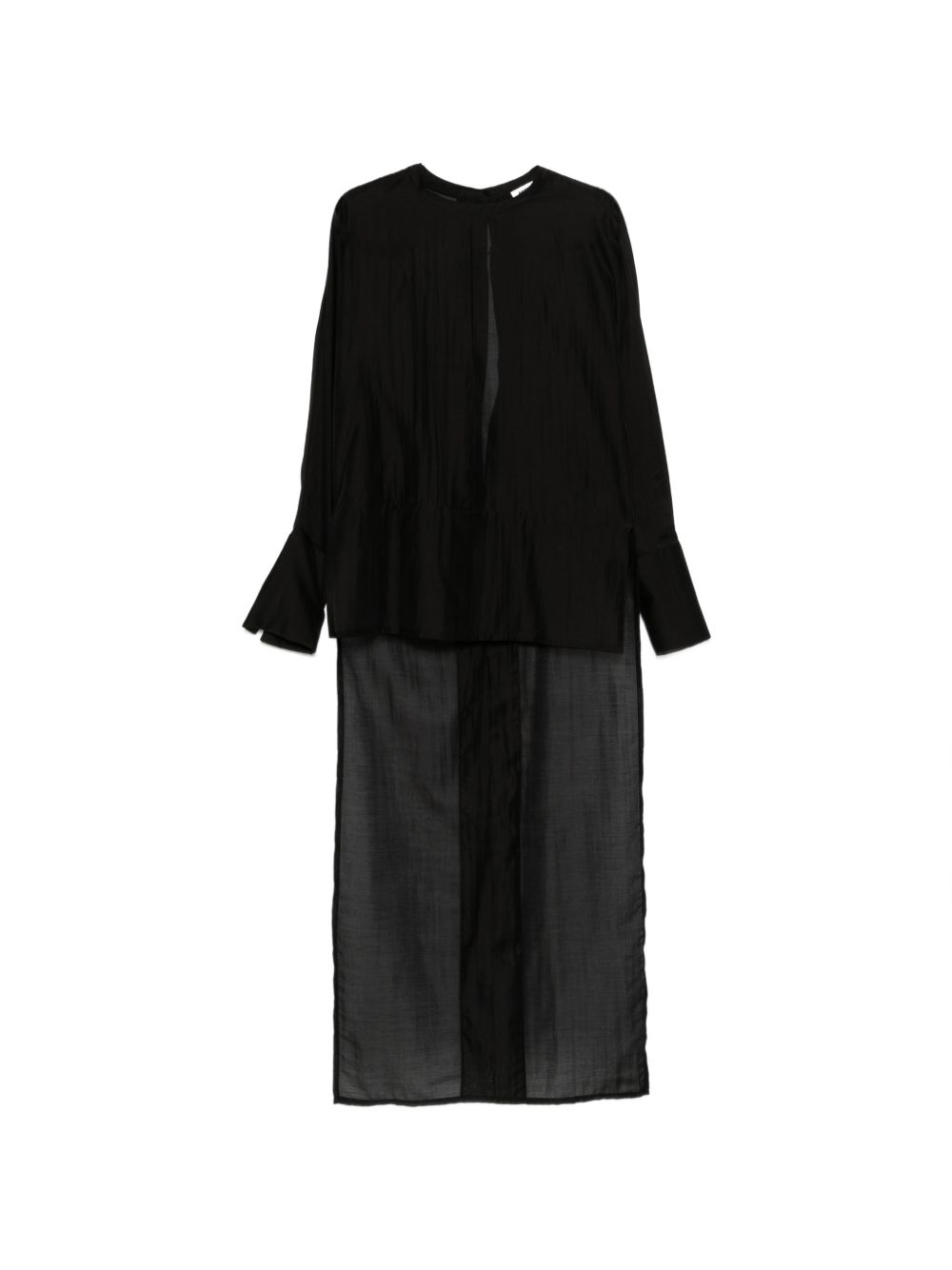 Camicia marina asmmetrica semi-trasparente in nero Darkpark - donna 