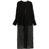 Camicia marina asmmetrica semi-trasparente in nero Darkpark - donna 