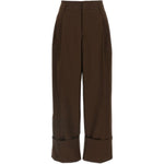 Pantaloni Diana con risvolto in marrone Darkpark - donna 