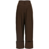 Pantaloni Diana con risvolto in marrone Darkpark - donna 